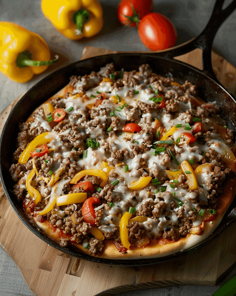 Ground Beef Philly Skillet
