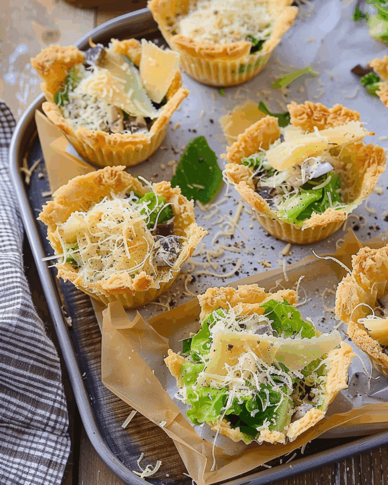 Mini Caesar Salad Parmesan Cheese Cups