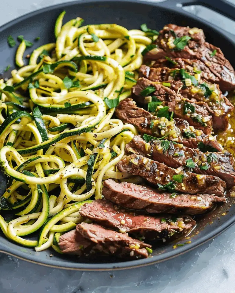 Garlic Butter Steak & Zucchini Noodles
