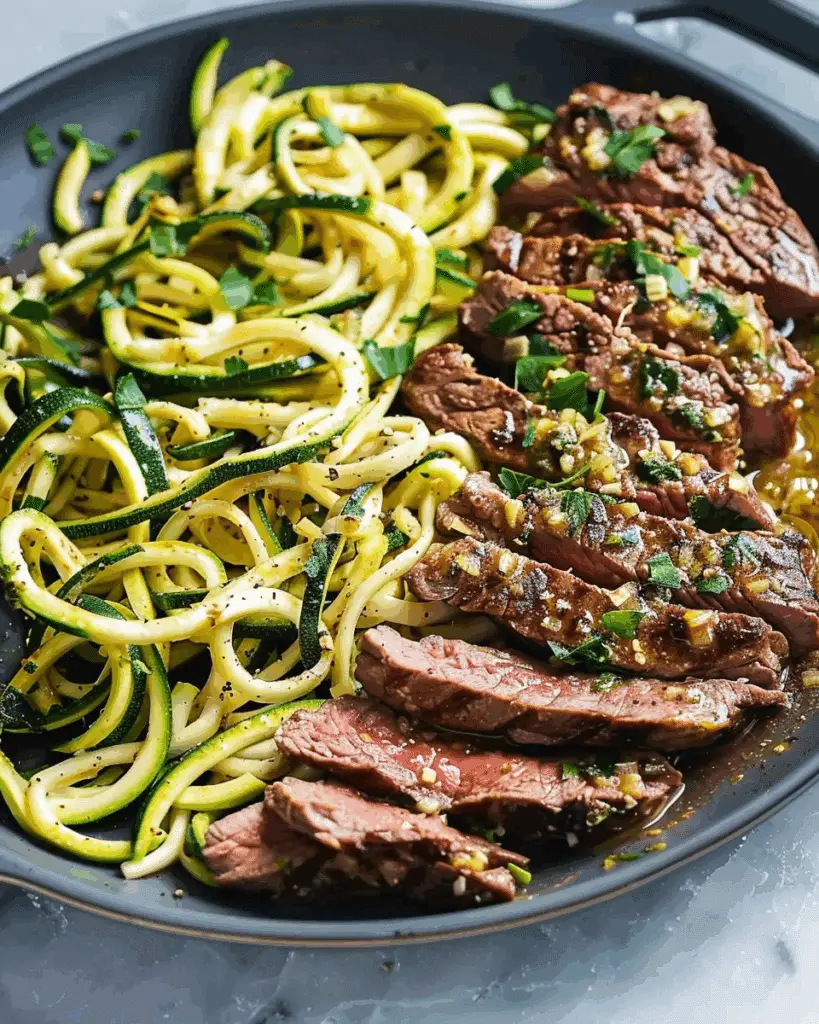 Garlic Butter Steak & Zucchini Noodles
