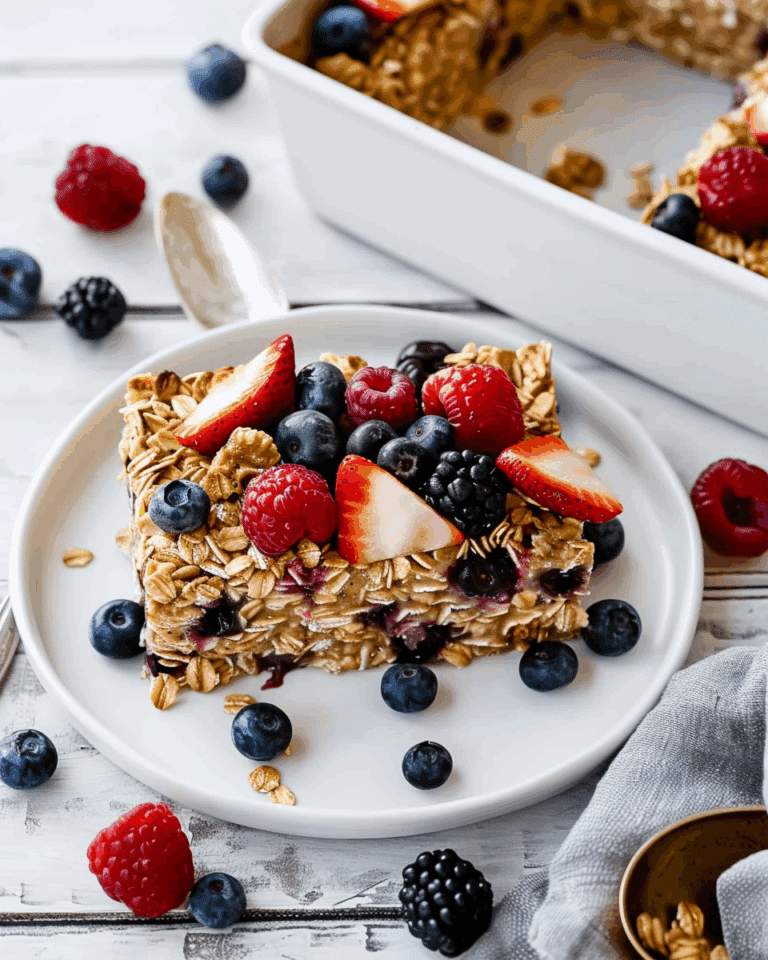 Healthy Baked Oatmeal with Berries