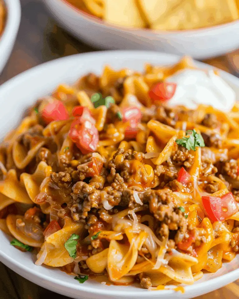 One Pot Cheesy Taco Pasta