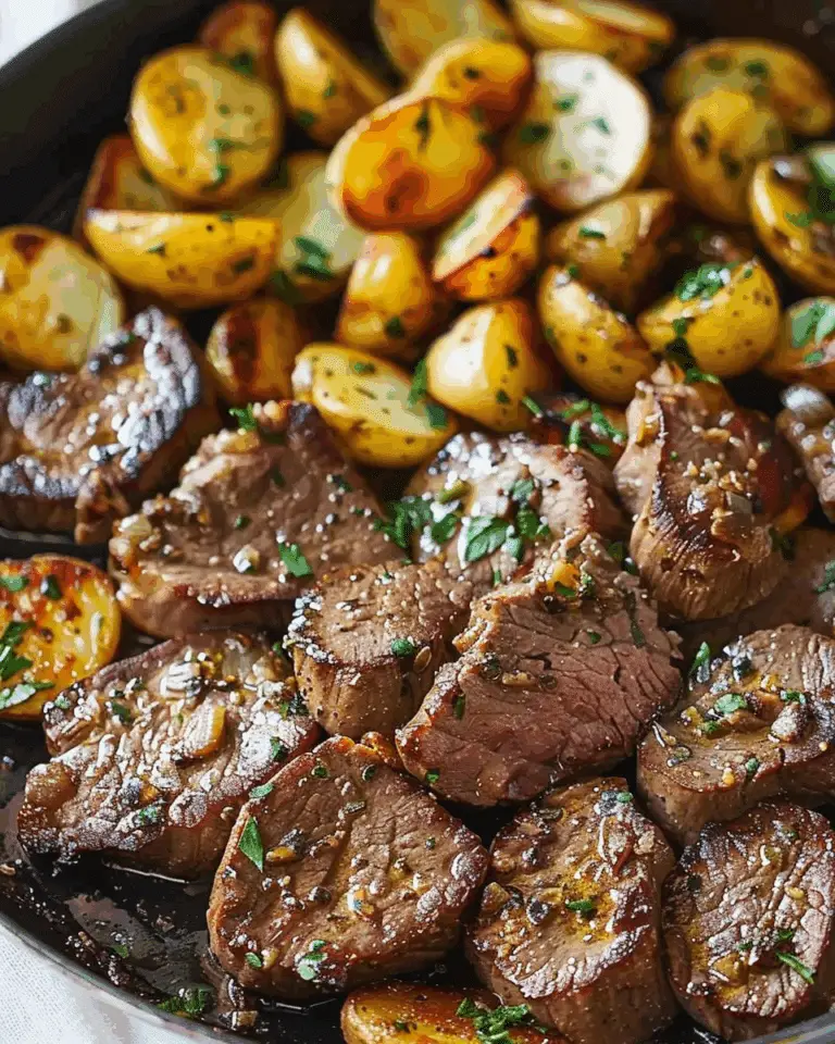 Garlic Butter Steak Bites with Potatoes
