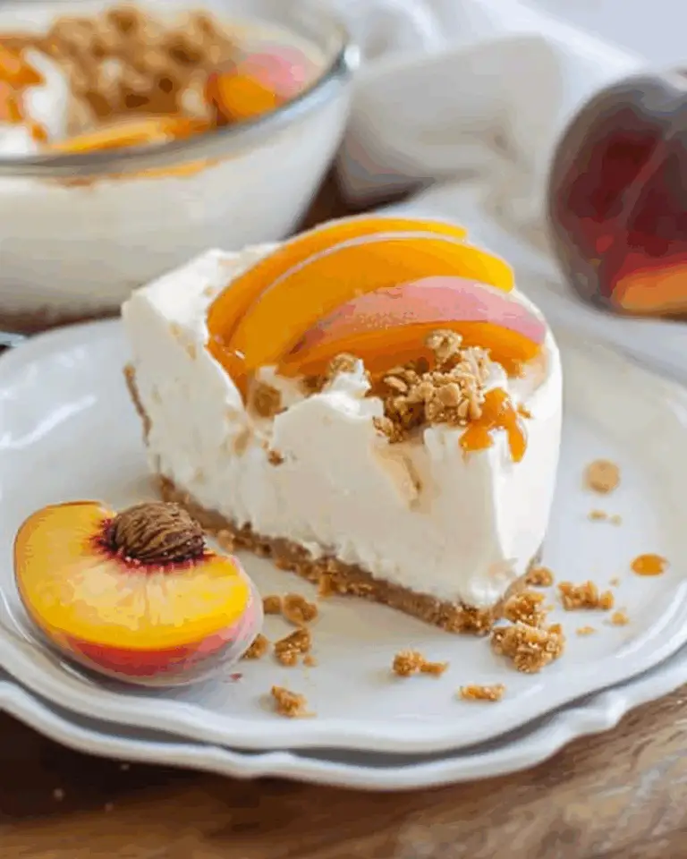 No Bake Peach Cheesecake