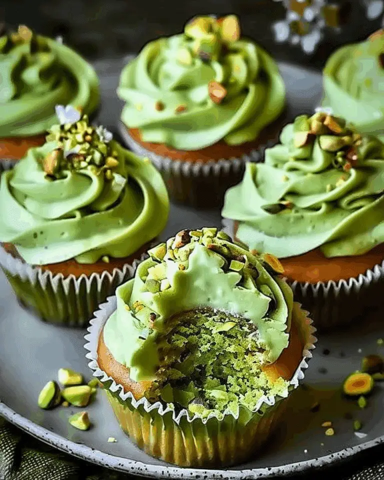 Pistachio Cupcakes with Vanilla Buttercream Frosting