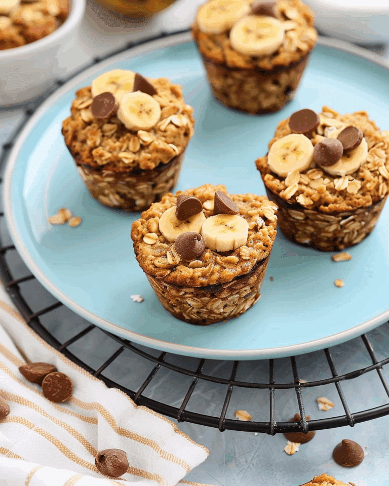 Peanut Butter Banana Baked Oatmeal Cups