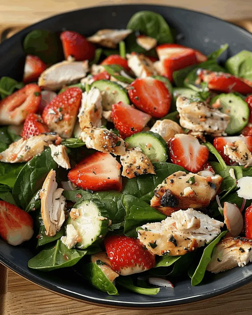 Strawberry Chicken Spinach Salad