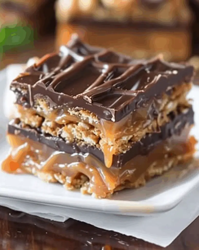 Salted Chocolate and Caramel Pretzel Bars
