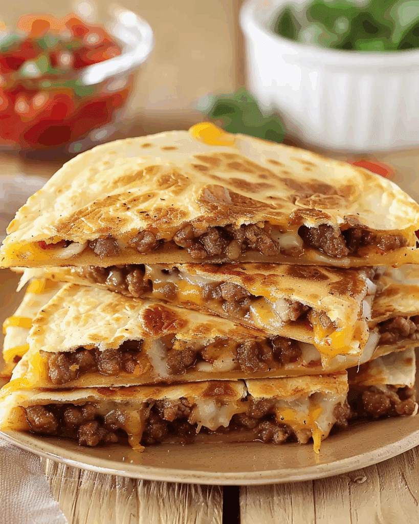 Easy Cheesy Ground Beef Quesadillas