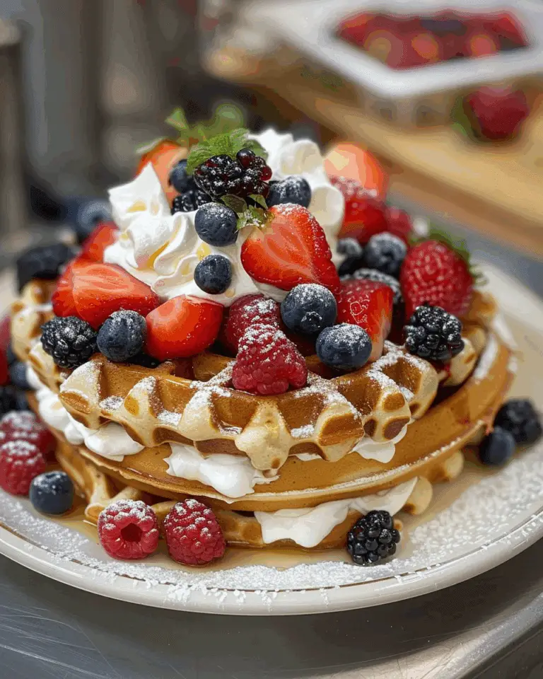 Berries and Cream Waffles