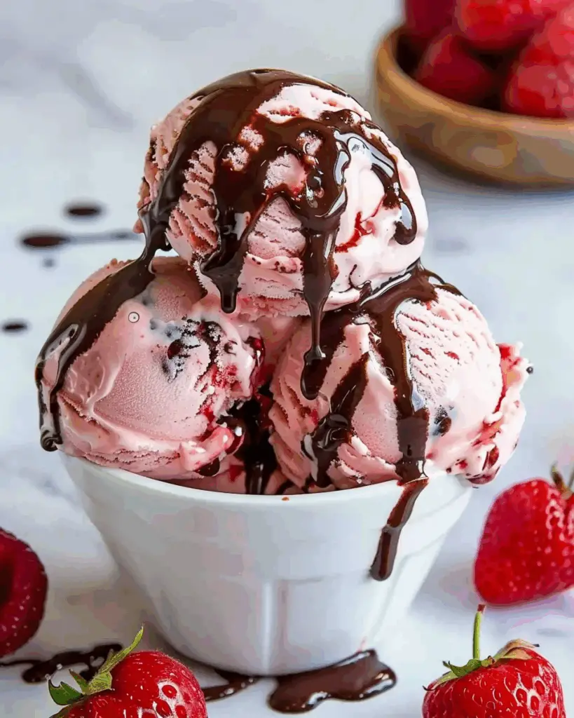 Chocolate Drizzle Strawberry Dream Ice Cream