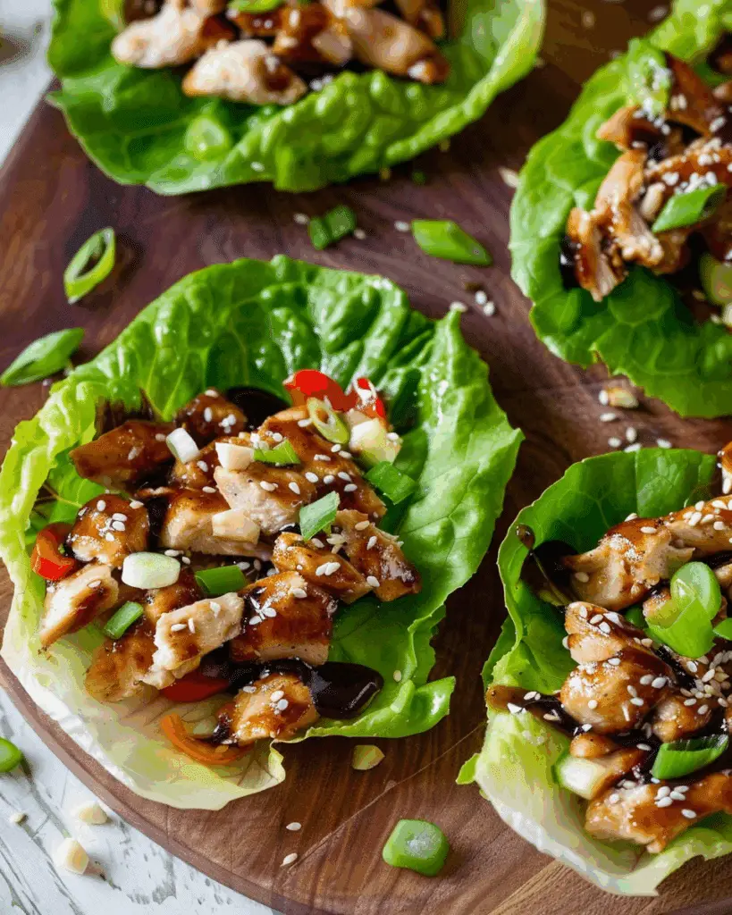 Balsamic Chicken Lettuce Wraps