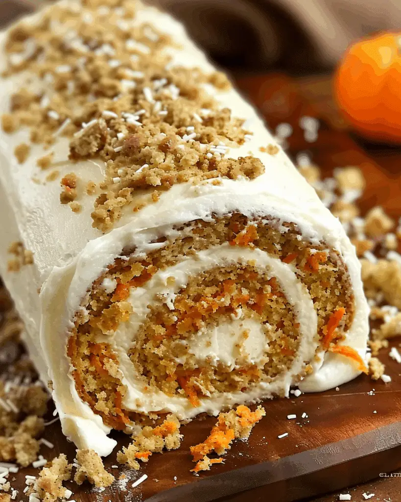 Carrot Cake Roll with Cream Cheese Frosting Filling