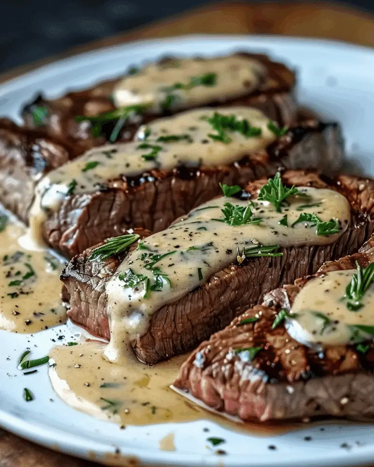 Juicy Steak with Creamy Garlic Sauce