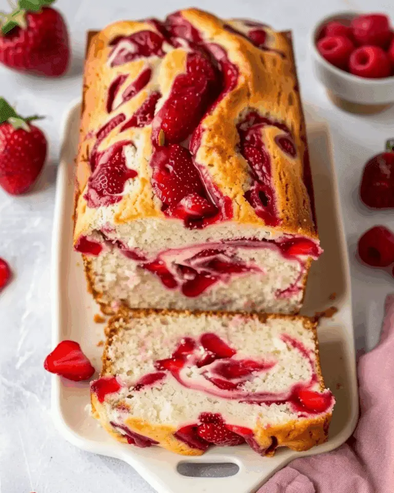 Keto Strawberry Swirl Loaf