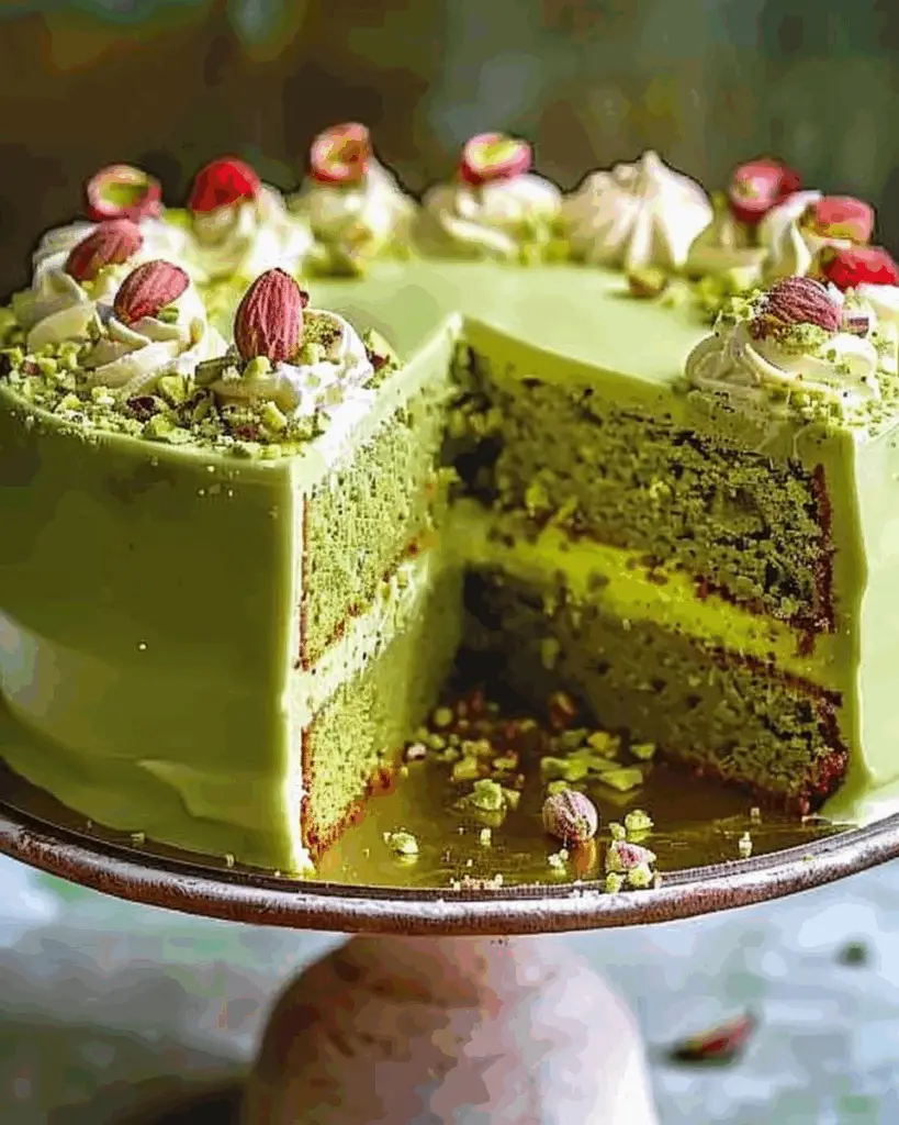 Pistachio Cake with White Chocolate