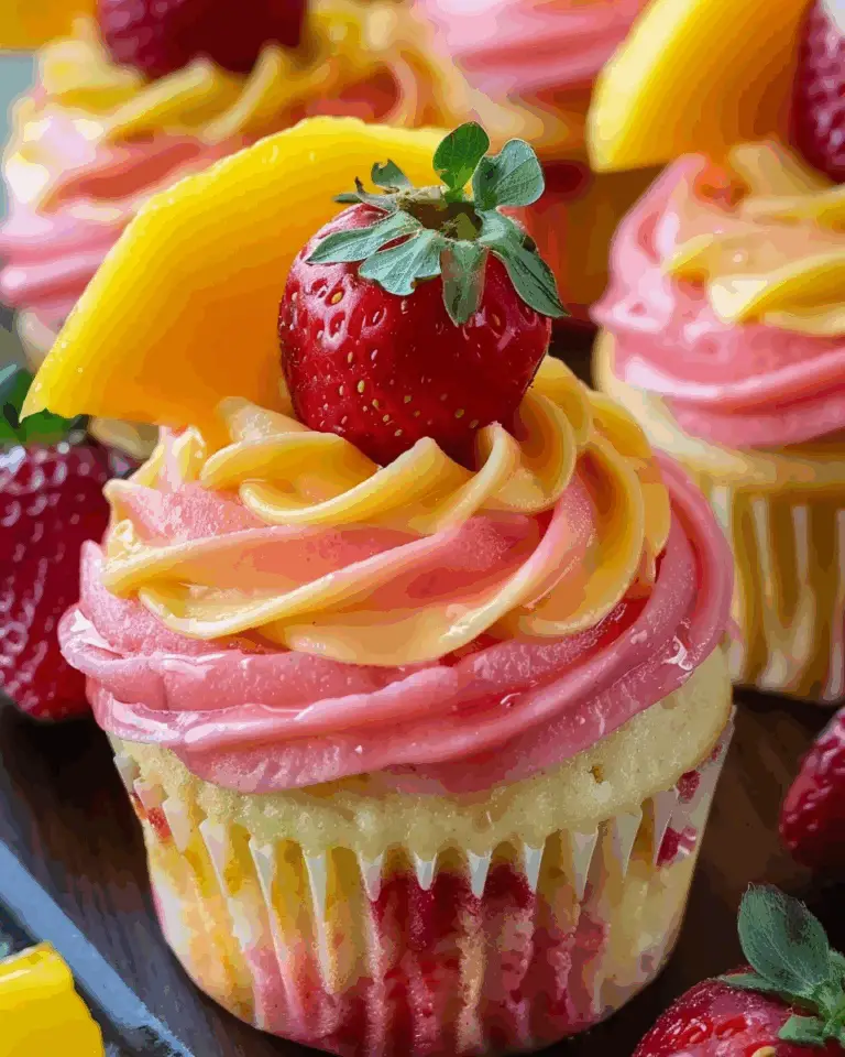 Strawberry Mango Margarita Cupcakes