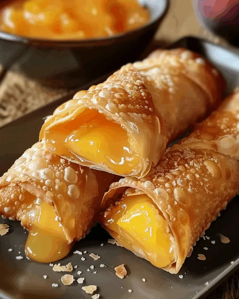 Peach Cobbler Egg Rolls