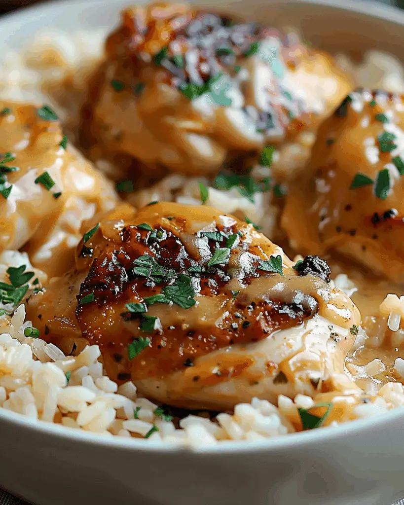 Savory Smothered Chicken and Rice