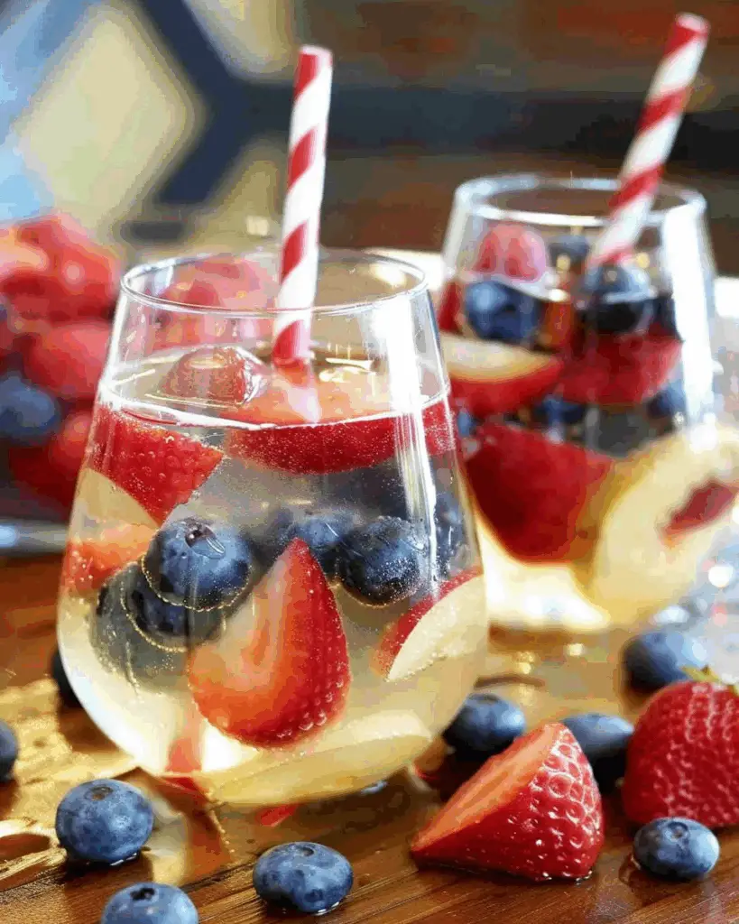 White Wine Sangria-Red, White, and Blue Sangria Sparklers