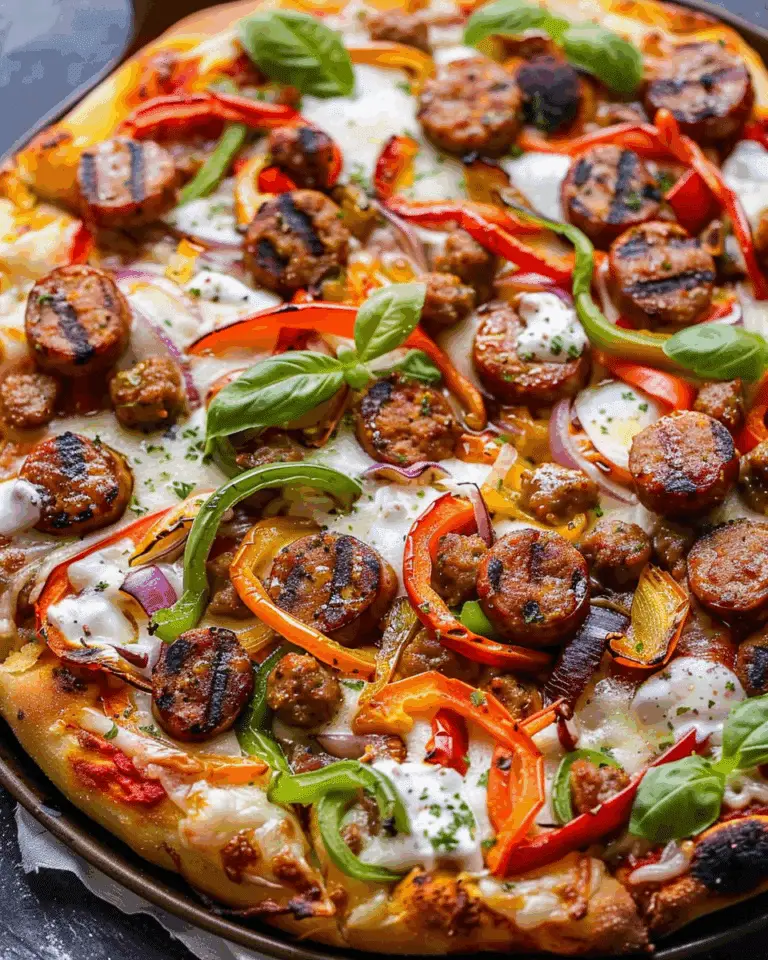 Grilled Sausage and Peppers Pizza