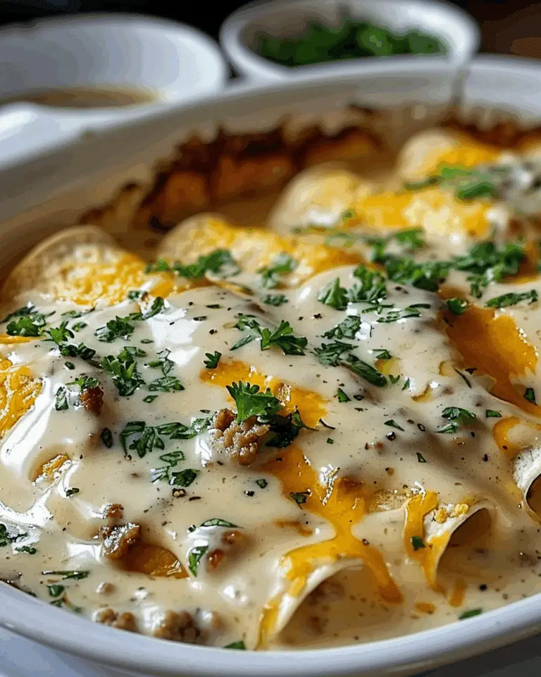 Southern Breakfast Enchiladas with Sausage Gravy