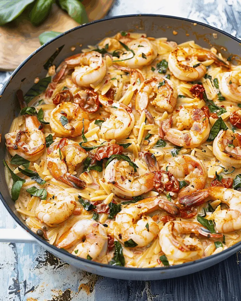 Prawn Orzo with Sun-Dried Tomatoes