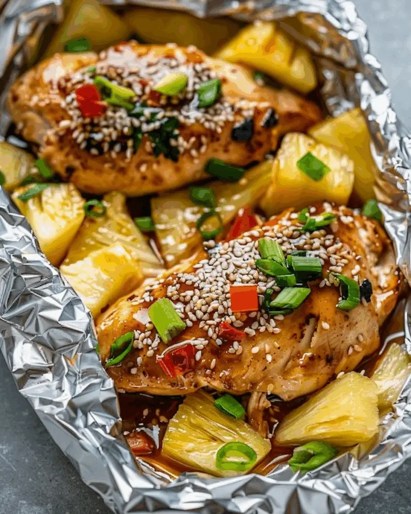 Teriyaki Chicken and Pineapple Foil Packets