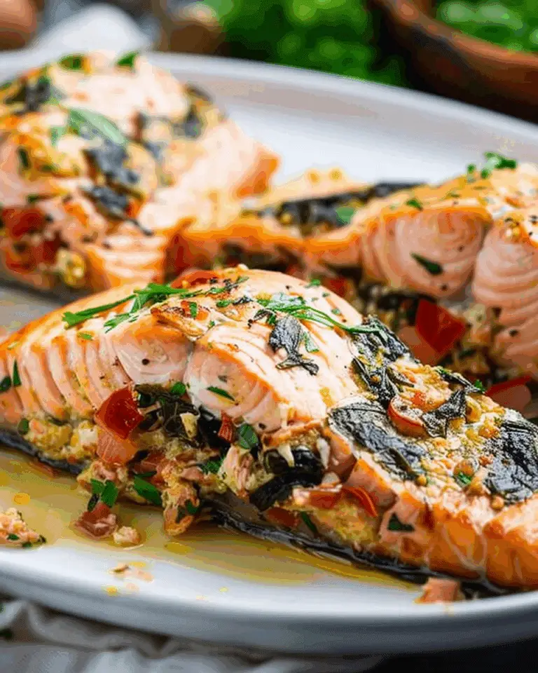 Mediterranean Stuffed Salmon