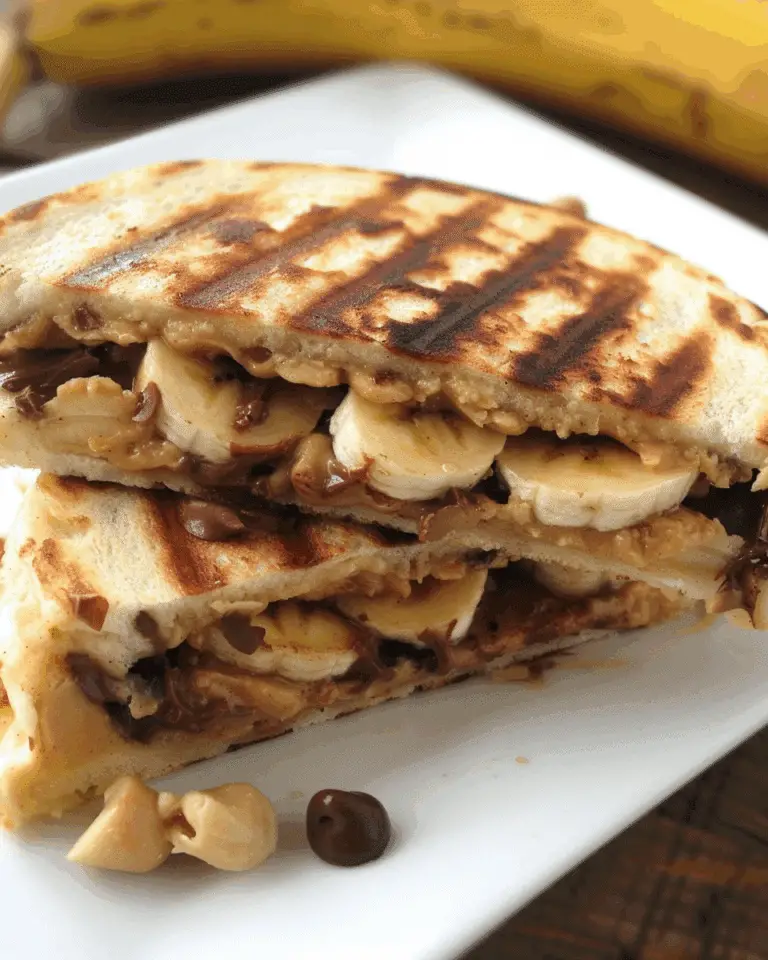 Chocolate Peanut Butter Banana Pita Panini