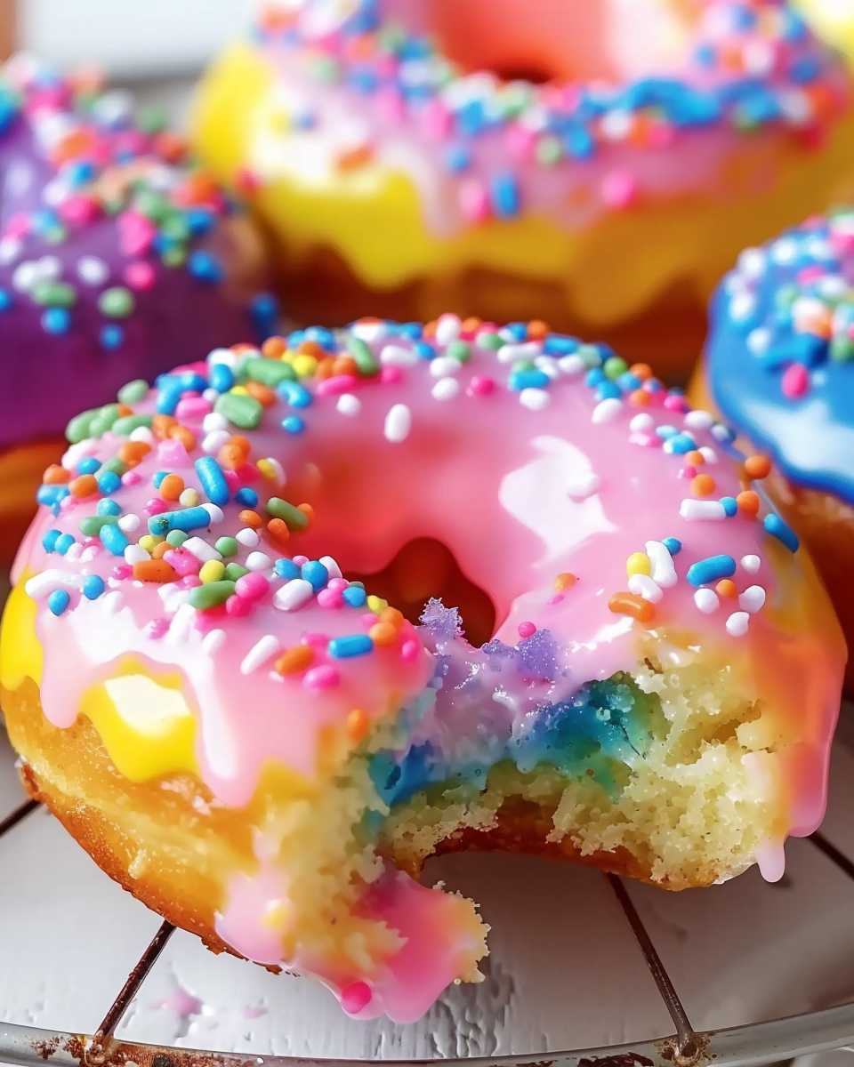Rainbow-Filled Doughnuts