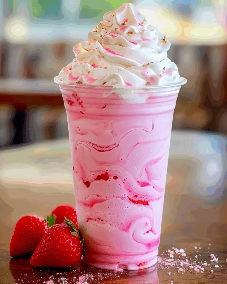 Strawberry Cream Frappe with Whipped Cream Topping