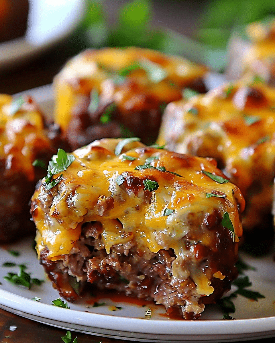 Cheesy Stuffed Meatloaf Bites