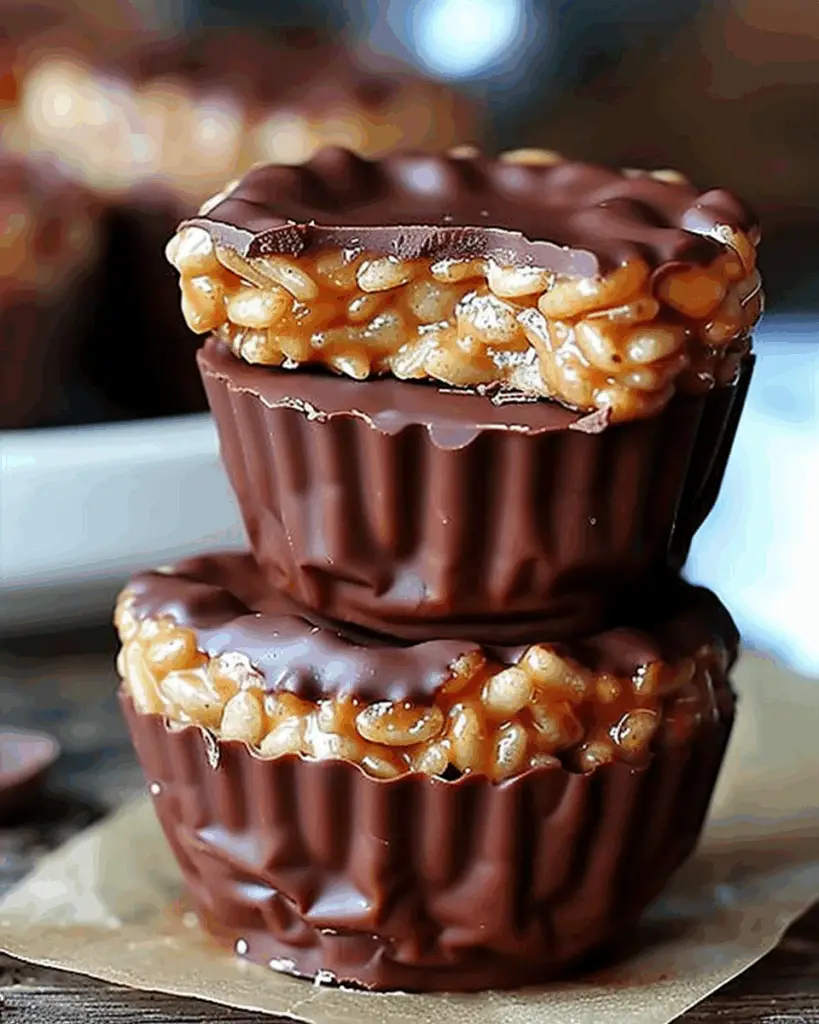 Chocolate Peanut Butter Rice Krispie Cups