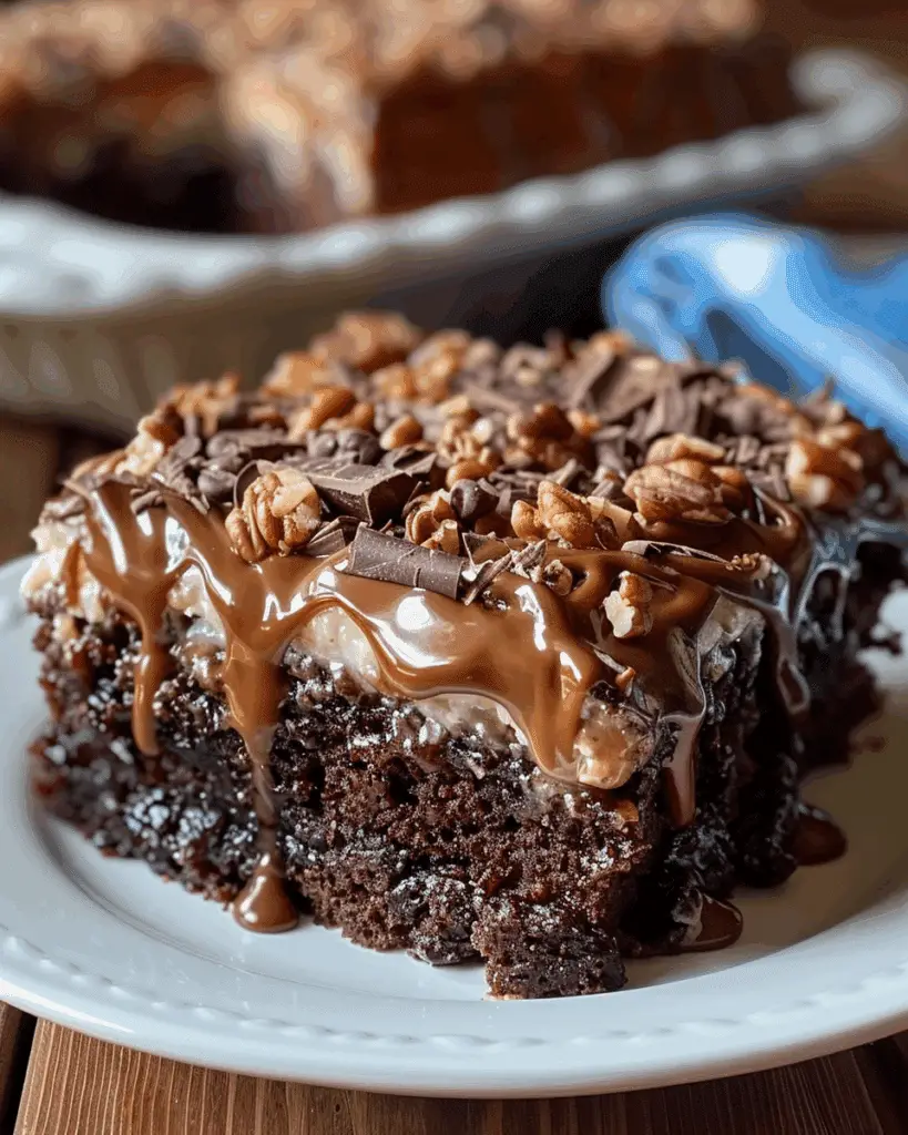 German Chocolate Poke Cake