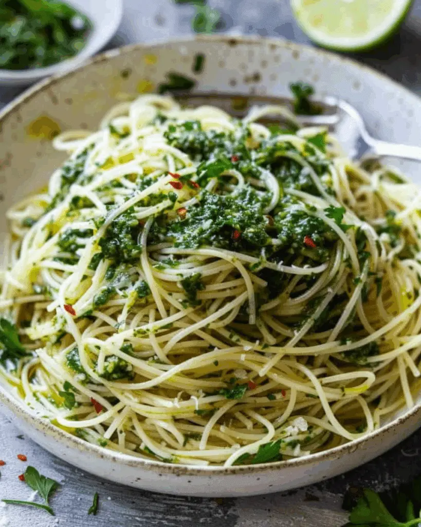 Angel Hair Chimichurri Pasta