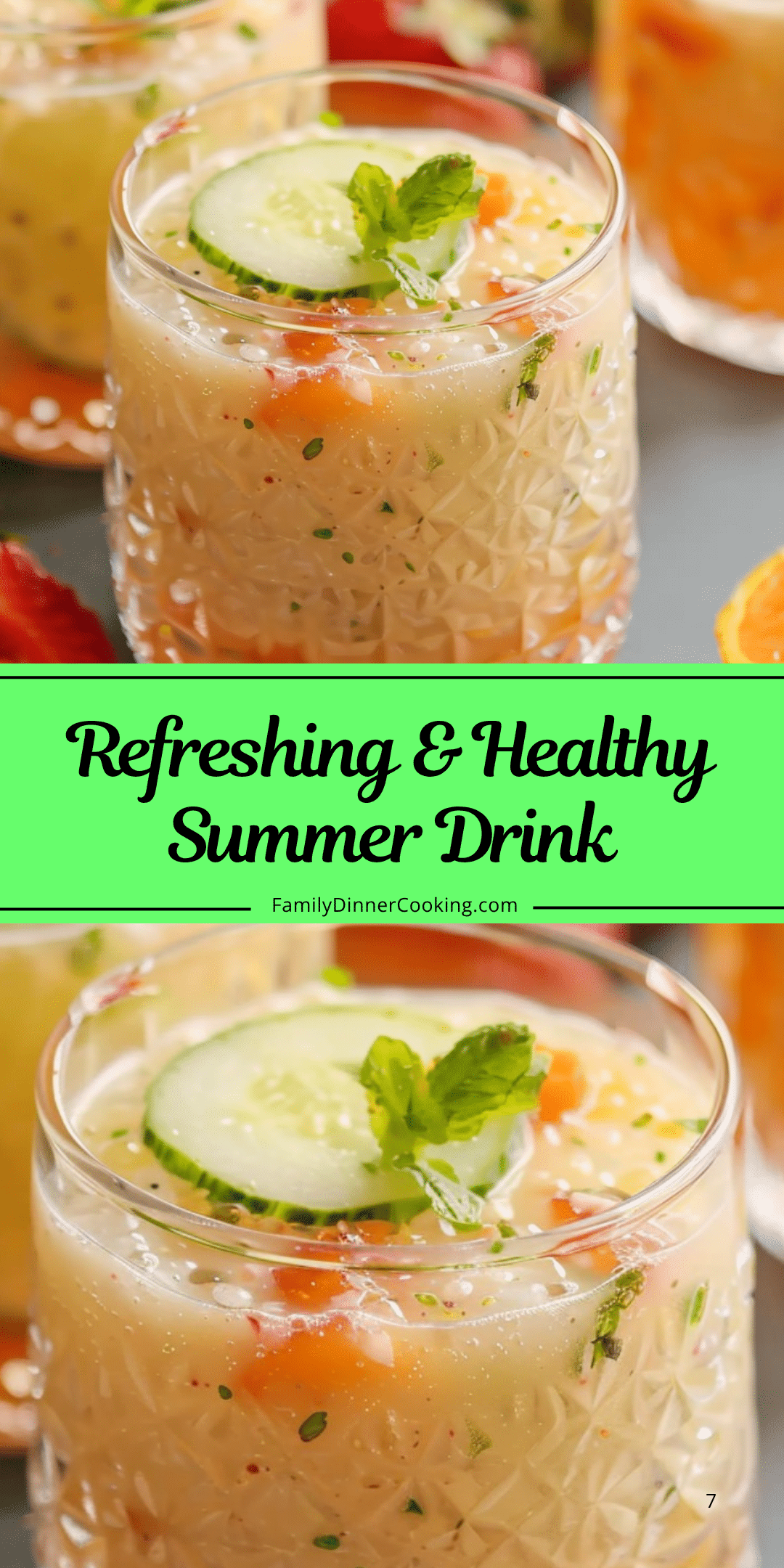 Refreshing Healthy Summer Drink Family Dinner Cooking