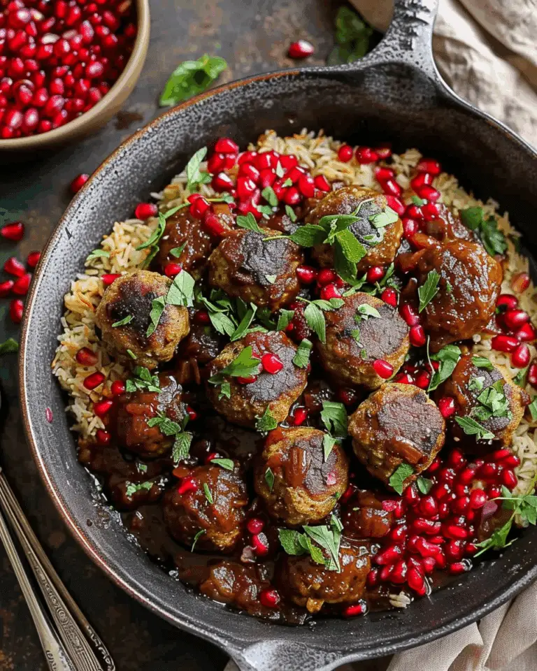 Eggplant Meatballs with Pomegranate Sauce
