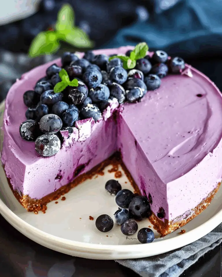 Keto No Bake Blueberry Cheesecake