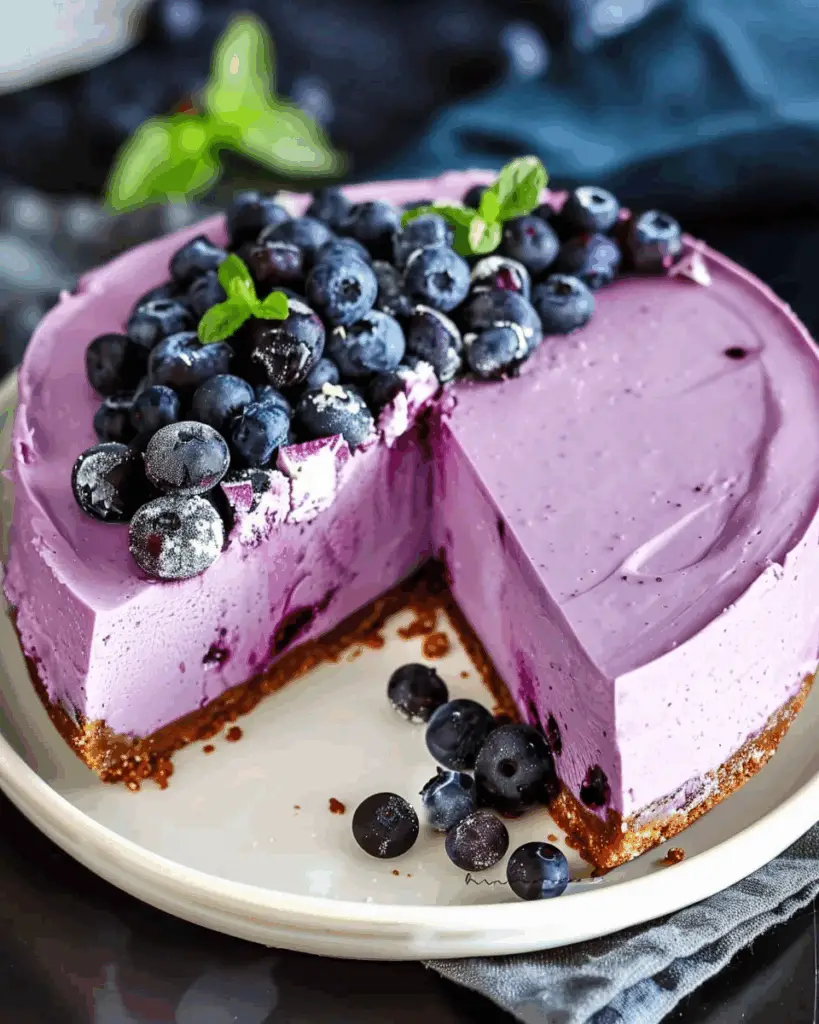 Keto No Bake Blueberry Cheesecake