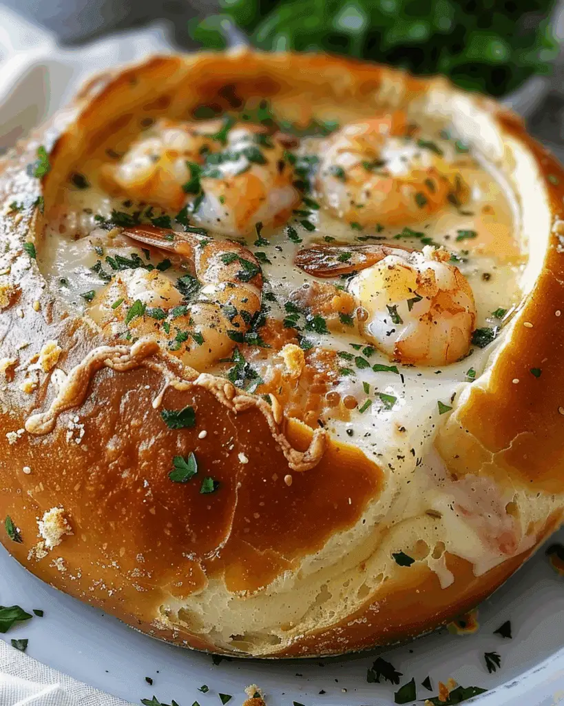 Stuffed Seafood Soup Bread Bowl
