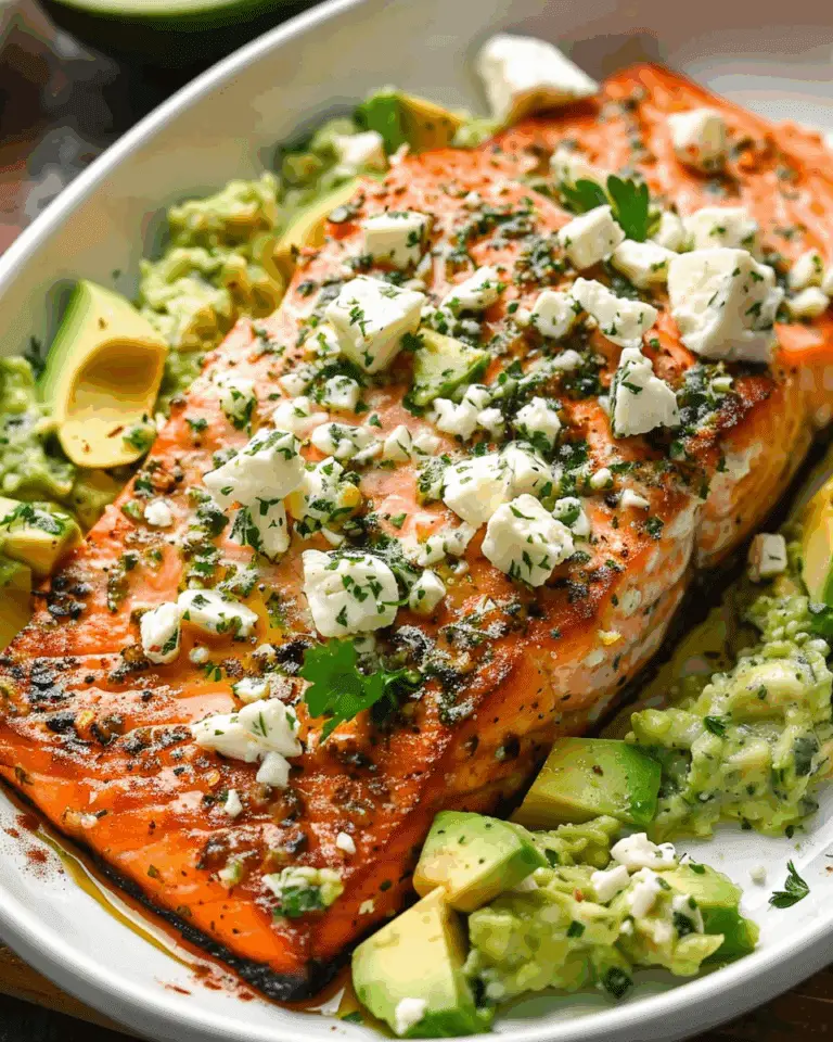 Baked Salmon with Avocado & Feta