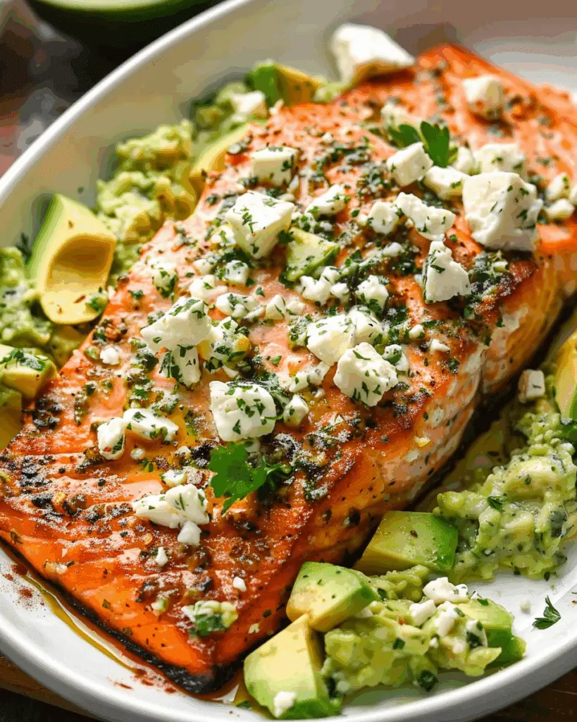 Baked Salmon with Avocado & Feta