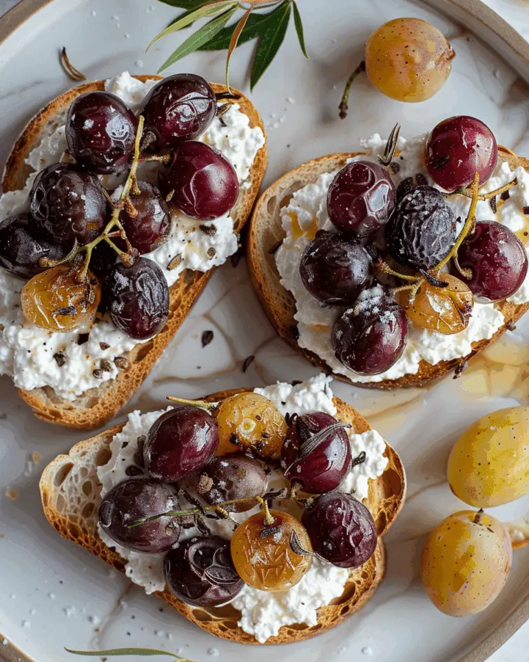 Roasted Grape and Ricotta Toast