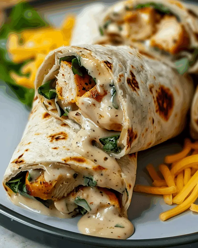 Cheesy Garlic Chicken Wraps