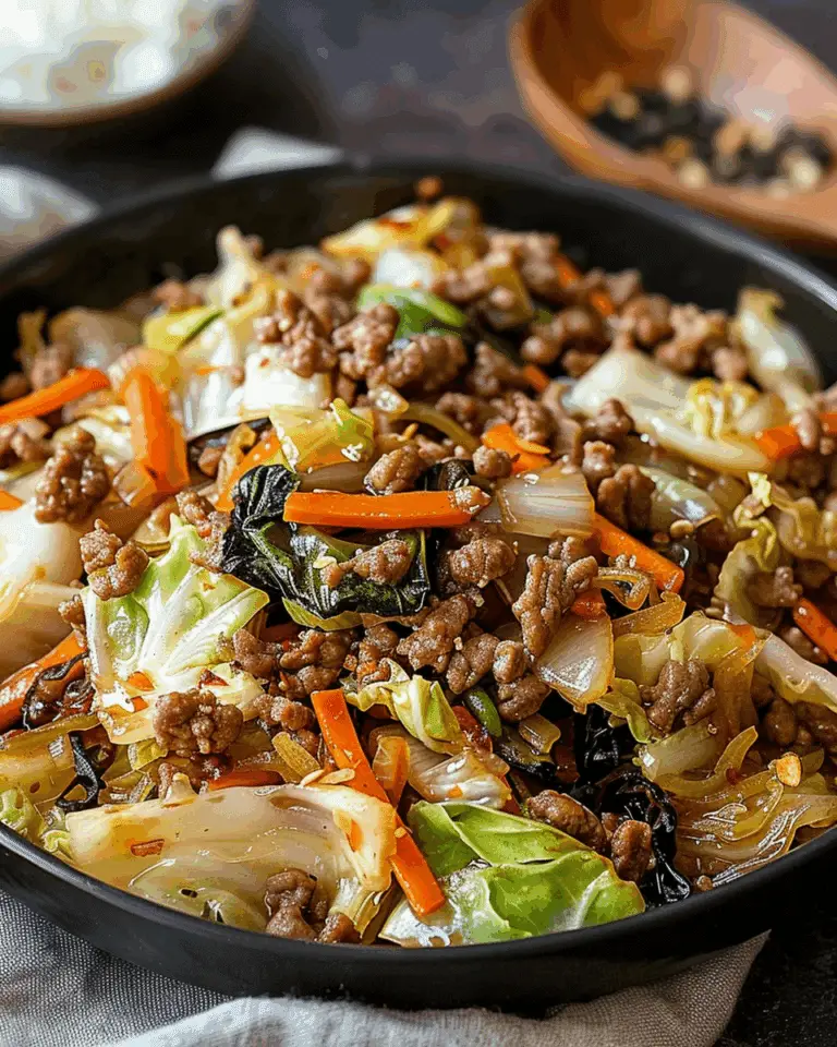 Chinese Ground Beef and Cabbage Stir-Fry