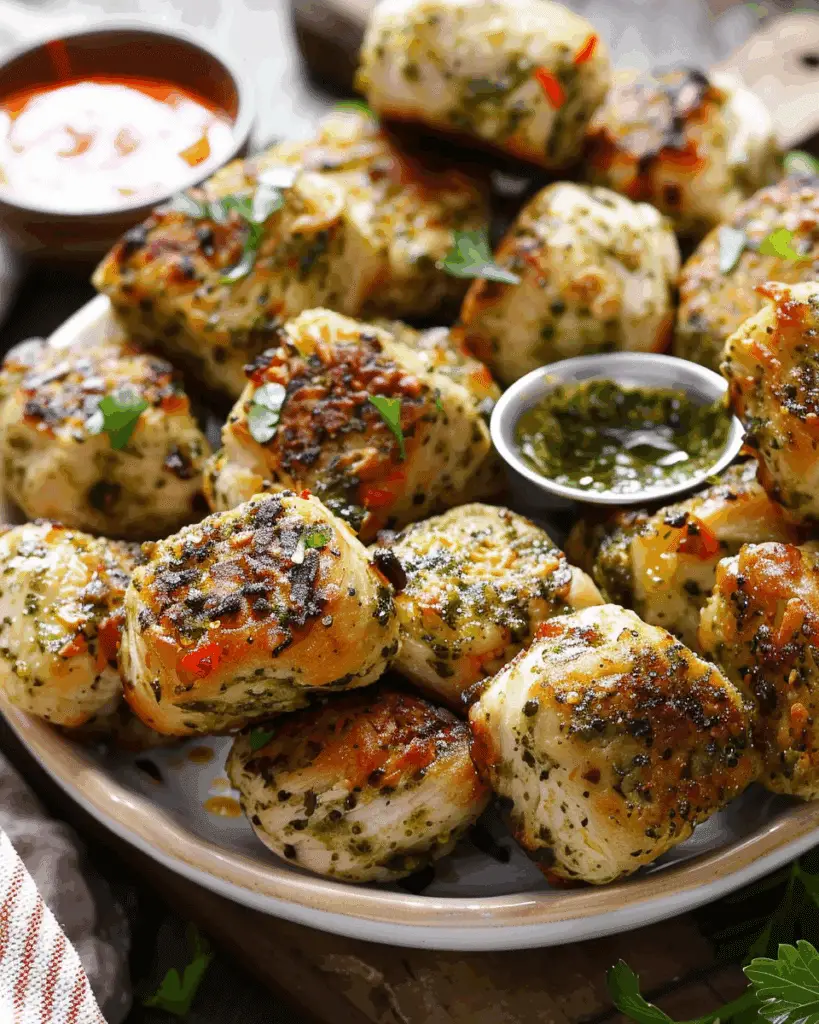 Simple Chicken Pesto Bites