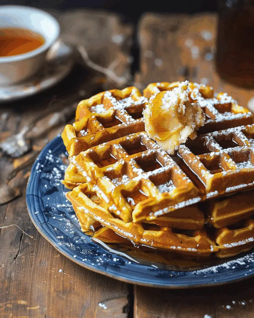 Cider Pumpkin Waffles with Salted Maple Butter
