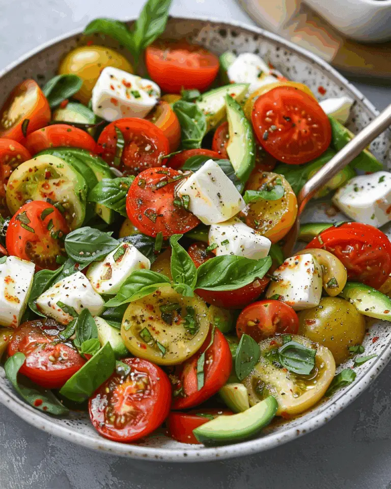 Easy Avocado Tomato & Mozzarella Salad