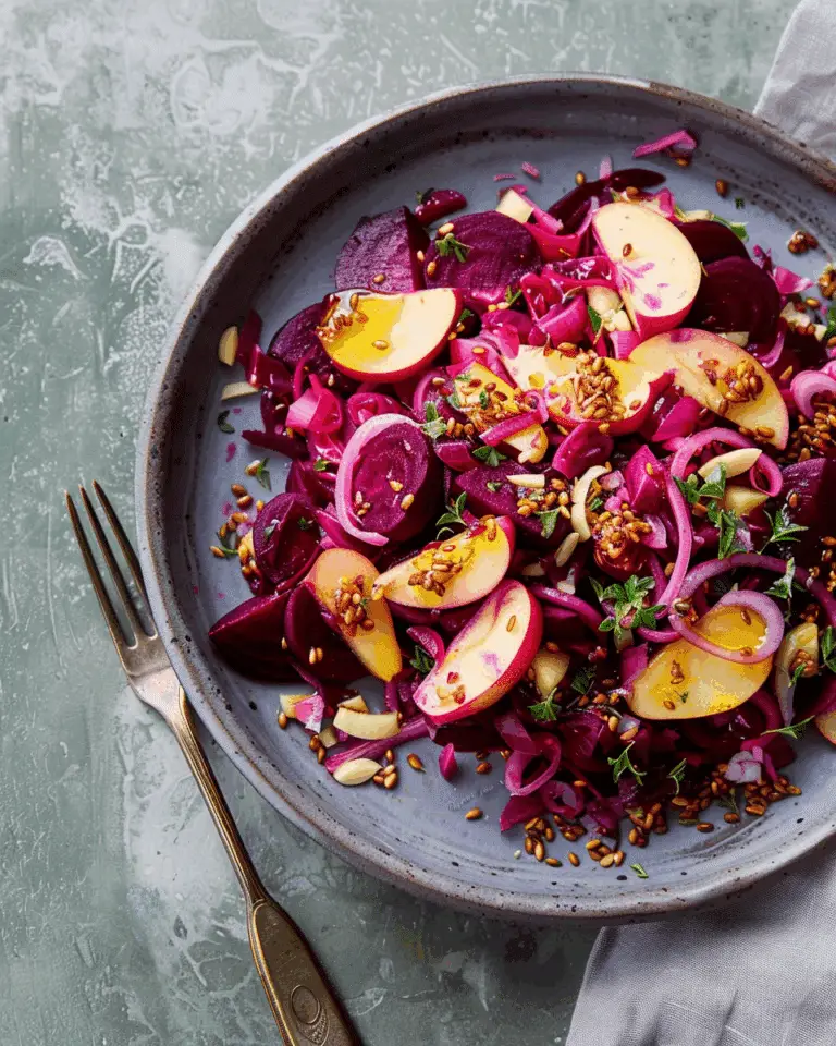 Raw Beet Salad with Apples and Pickled Onions